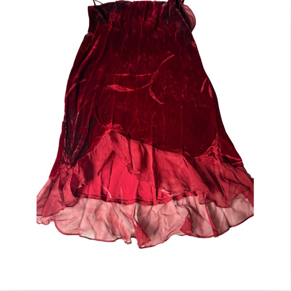 Vintage Betsey Johnson Velvet Burnout Slip Dress Floral Silk Rayon S - Picture 4 of 10